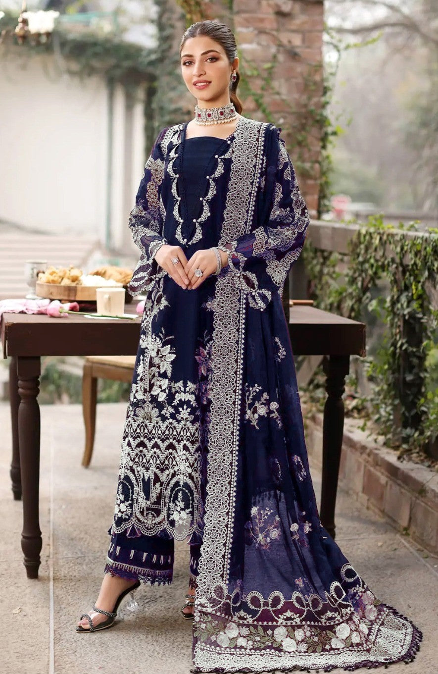 MAHNUR EMBROIDERED LAWN 3PC UNSTICHED