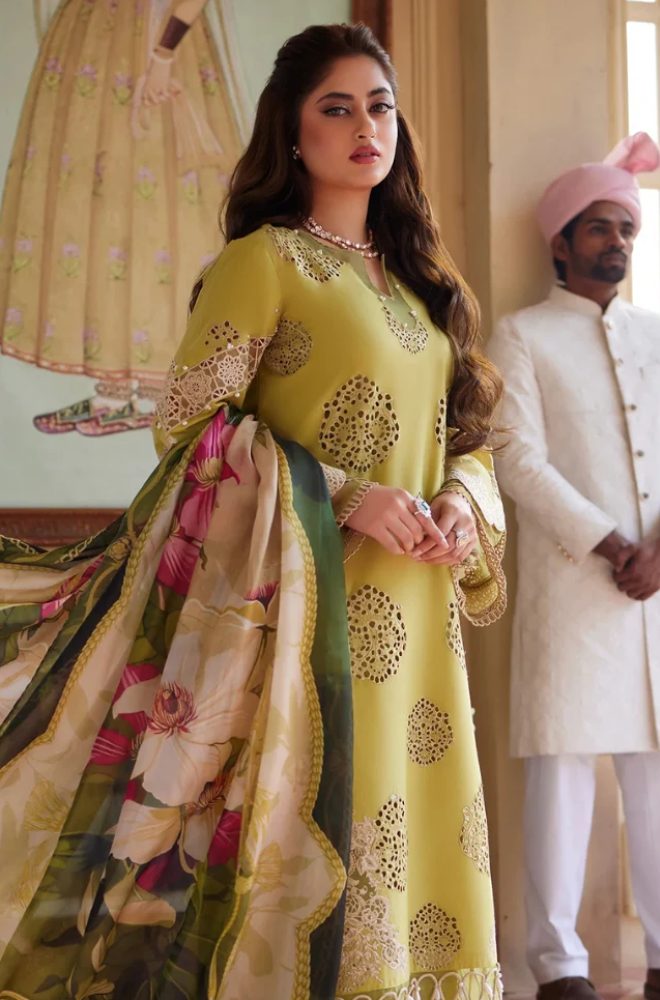 Asimjofa - 3PC embroidered Lawn Shirt And Printed Dupatta With Trouser