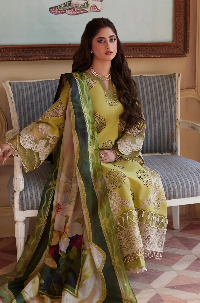 Asimjofa - 3PC embroidered Lawn Shirt And Printed Dupatta With Trouser