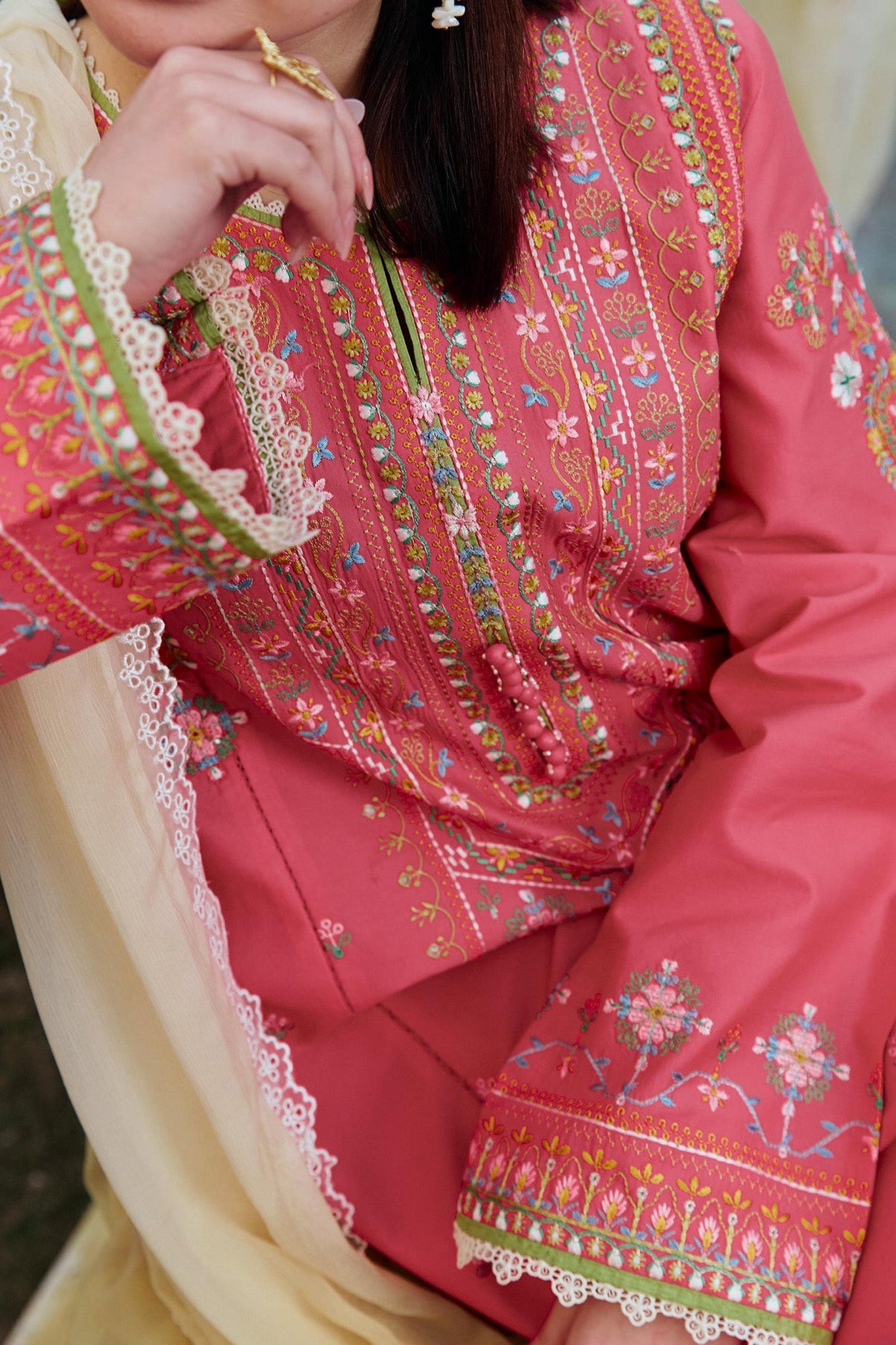 Zara Shahjahan - 3PC EMBROIDERED LAWN SHIRT AND PRINTED DUPPATA WITH TROUSER