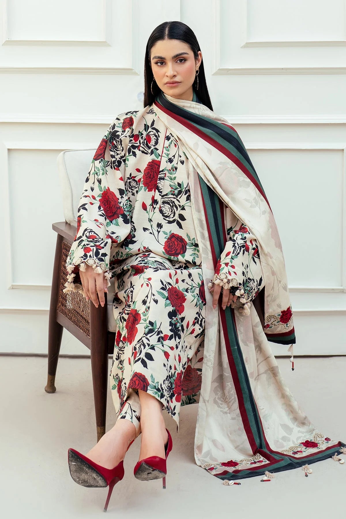 Maria.B Three piece printed karandi Unstiched