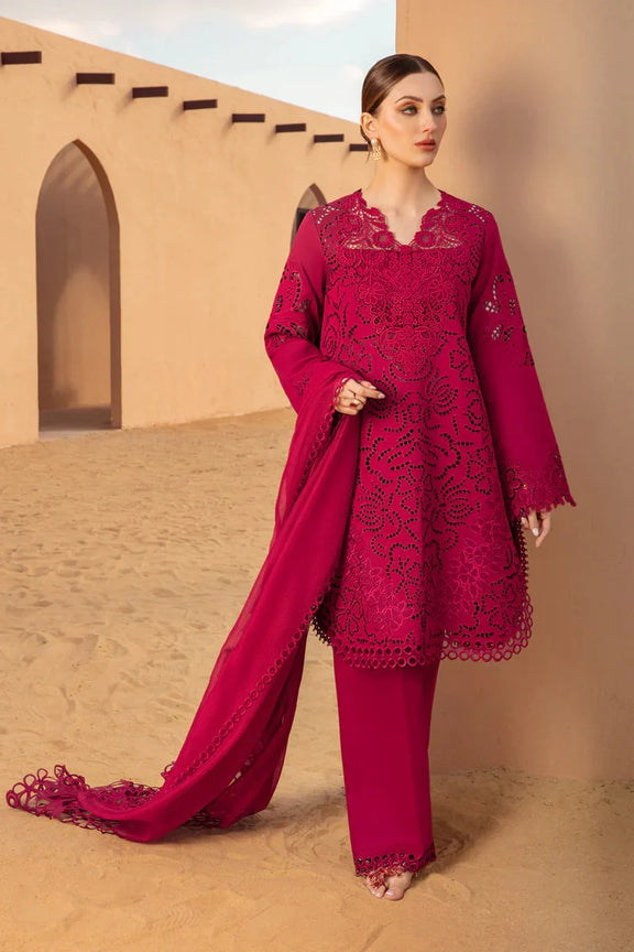 RangRasiya - 3PC Chickenkari Lawn Shirt And Printed Dupatta With Trouser