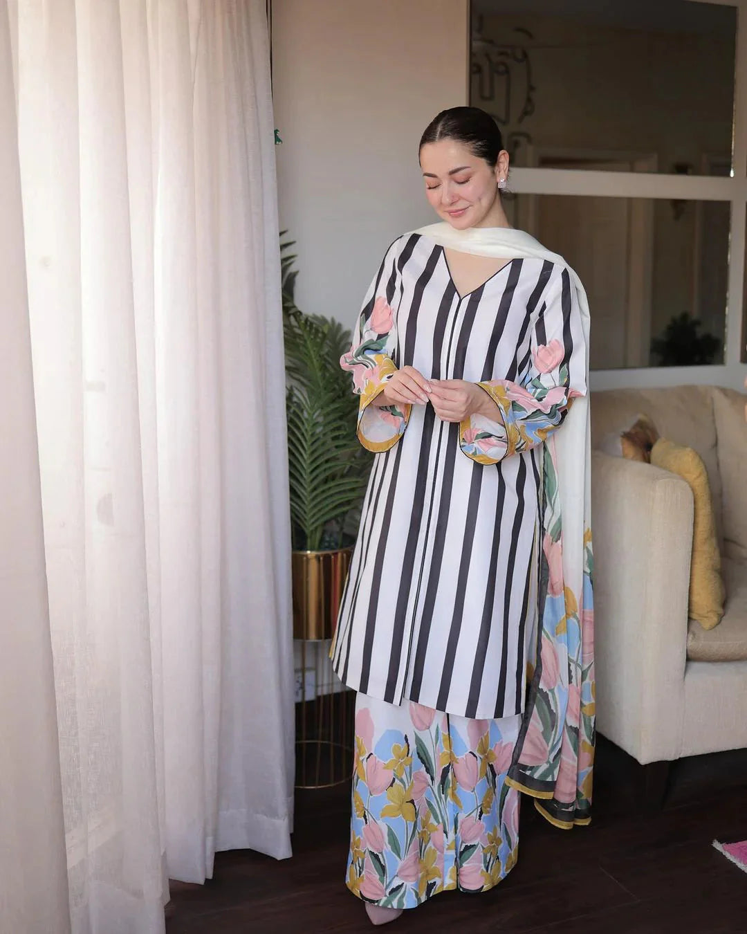 Lulusar NC-515 3PC Shamoz silk shirt & trouser Unstiched