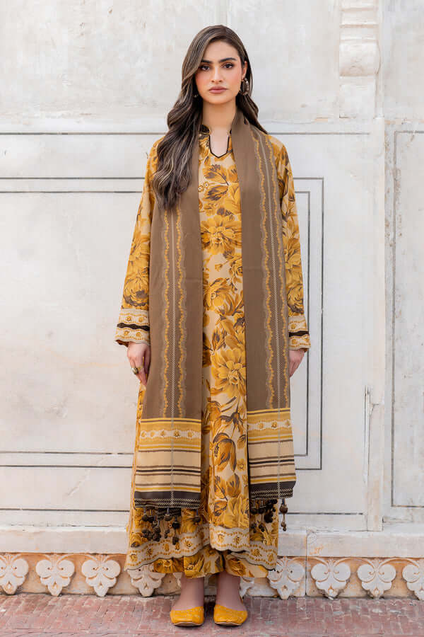 Barouqe-3PC printed karandi suite Unstiched