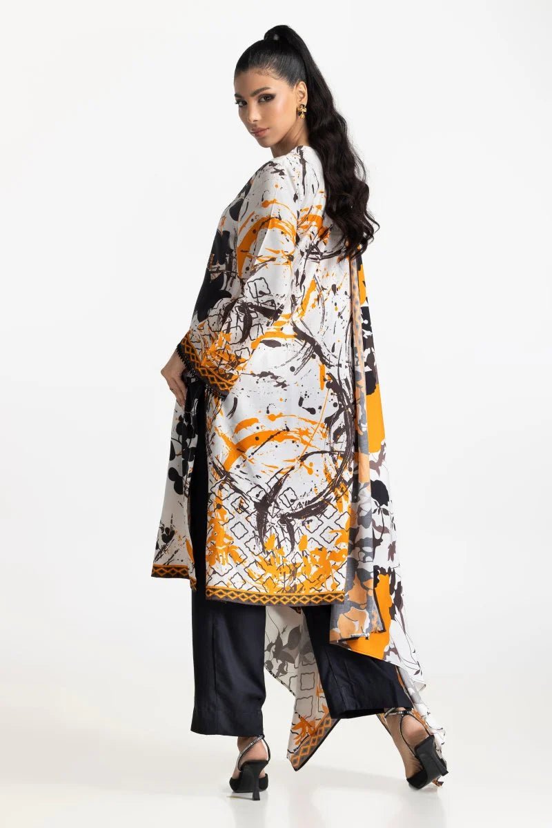 Gul Ahmed-3PC Digital lawn printed shirt Trouser & Duppata
