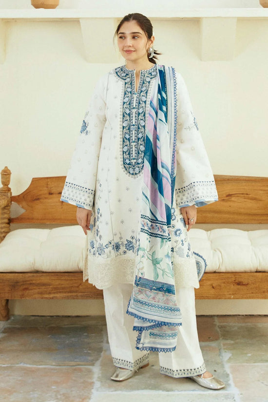 Zara Shahjahan - 3PC EMBROIDERED LAWN SHIRT AND PRINTED DUPPATA WITH TROUSER