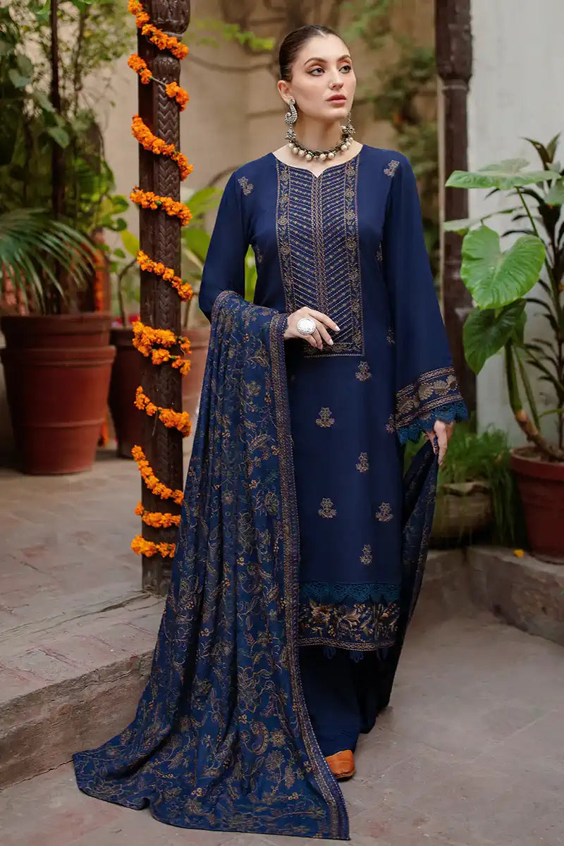 Bareeze D-10 Embroidered Dhanak Three Piece Winter Collection Unstiched