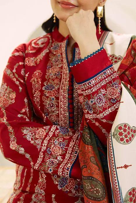 ZAHRA SHAHJAHAN - 3PC EMBROIDERED LAWN SHIRT AND PRINTED DUPPATA WITH EMBROIDERED TROUSER