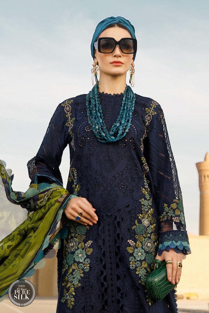 Maria.B embroidered Shirt & Printed wollen shaw with plan trouser Unstiched