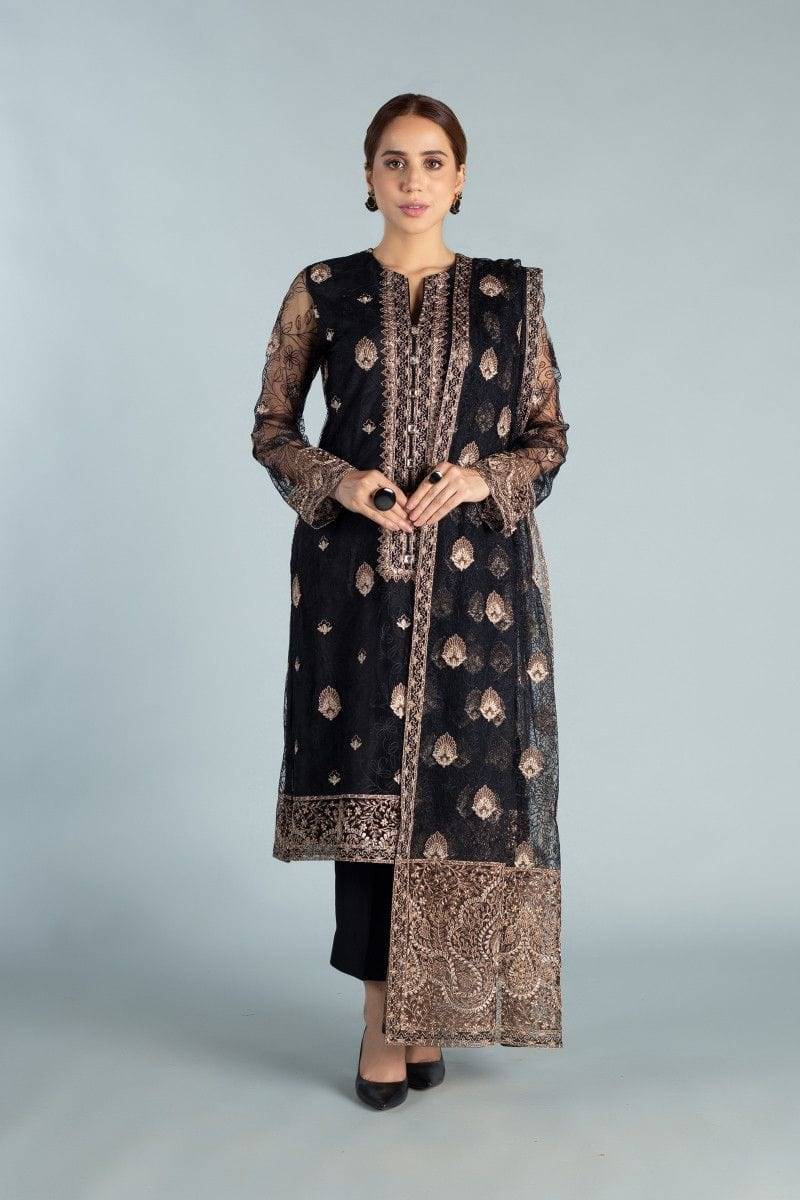 Bareeze D 349 Black Embroidered Three Piece Lawn Collection