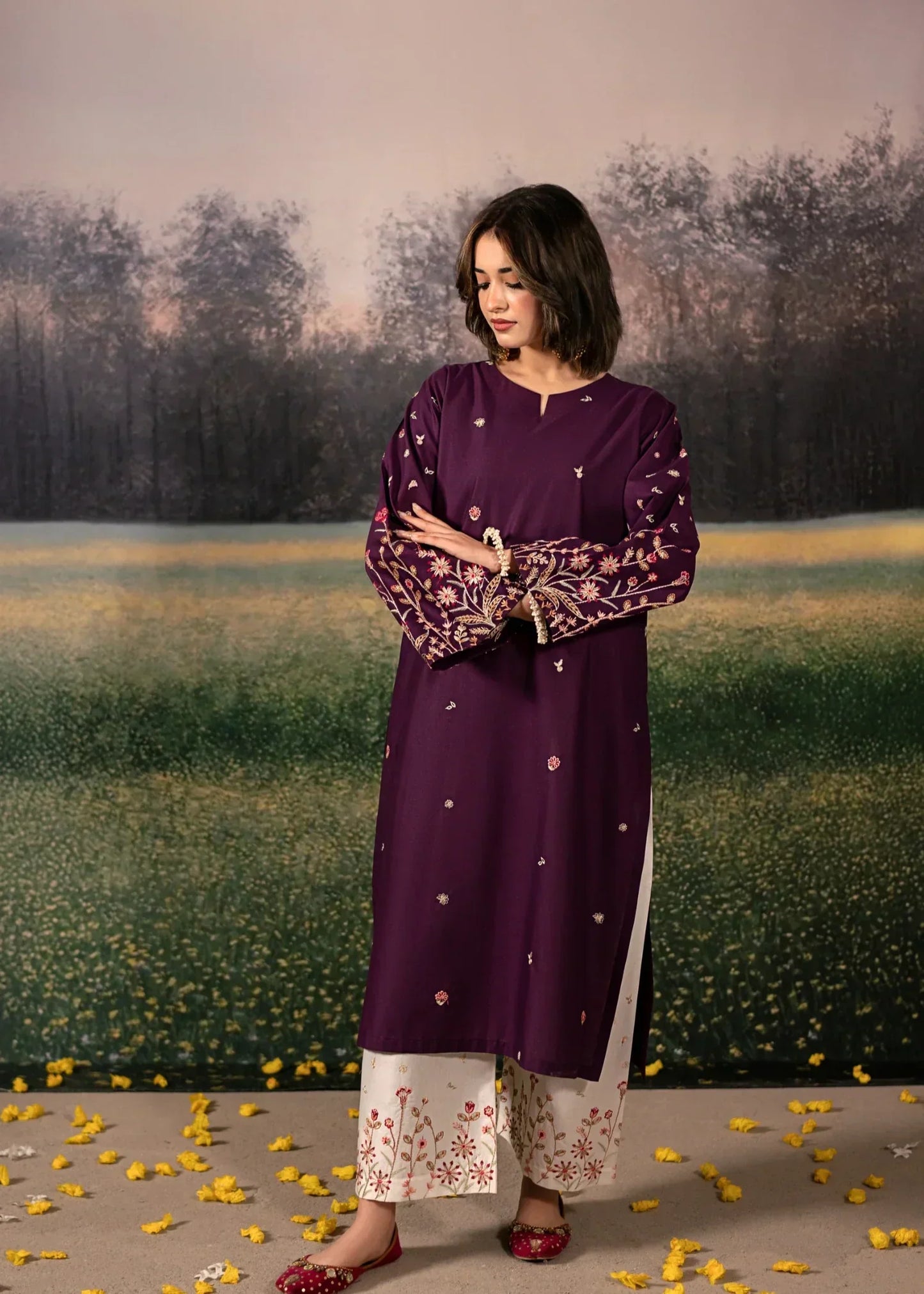 URGE EMBROIDERED DHANAK 2PC UNSTICHED