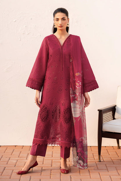 BAROQUE - 3PC Chickenkari Lawn Shirt And Printed Dupatta With Trouser