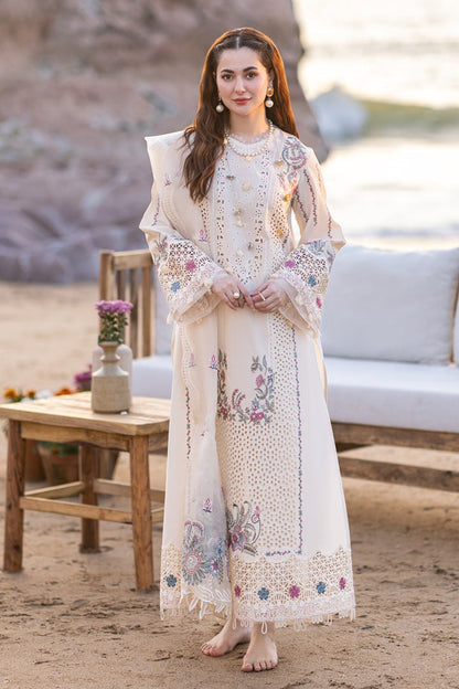 Qalamkar - 3PC EMBROIDERED Chikenkari LAWN SHIRT AND PRINTED DUPPATA WITH Patches