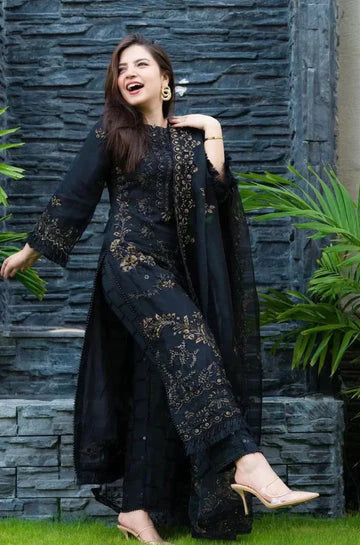 NISA - 3PC Dhanak Embroidered Shirt With Wool Embroidered Shawl Unstiched