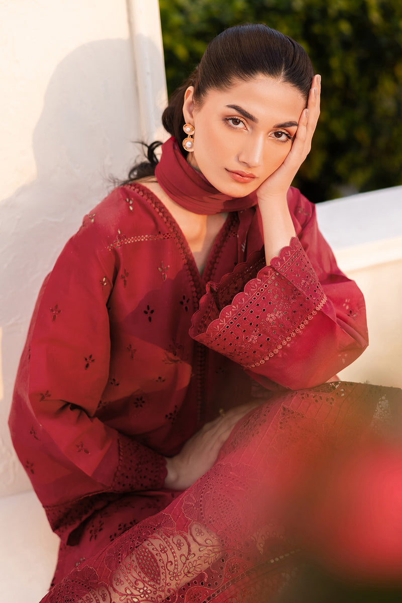 BAROQUE - 3PC Chickenkari Lawn Shirt And Printed Dupatta With Trouser