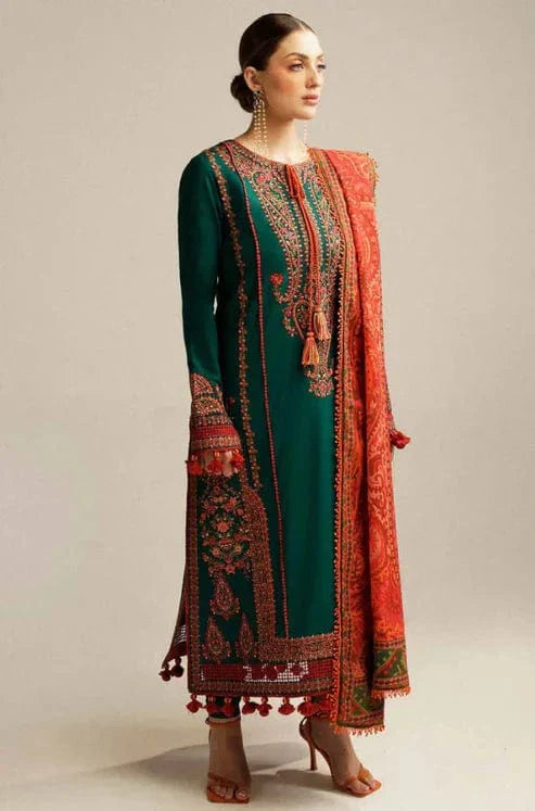 HUSSAIN REHAR EMBROIDERED DHANAK 3PC UNSTICHED