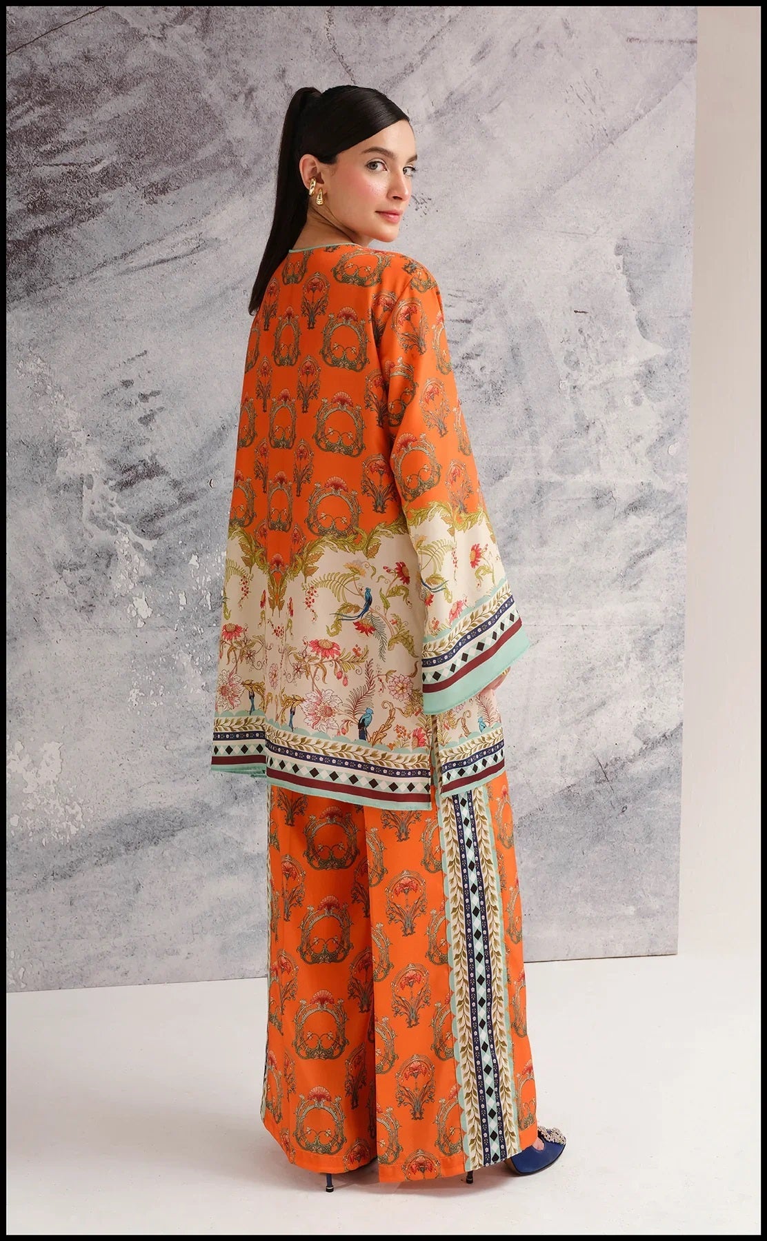 GulAhmed NC-511 2PC Shamoz silk shirt & trouser Unstiched