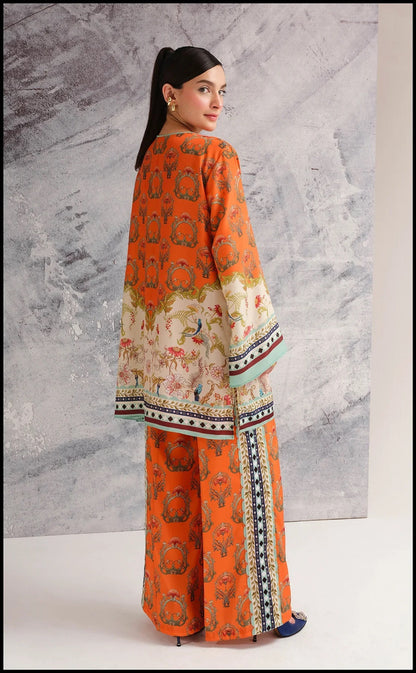 GulAhmed NC-511 2PC Shamoz silk shirt & trouser Unstiched