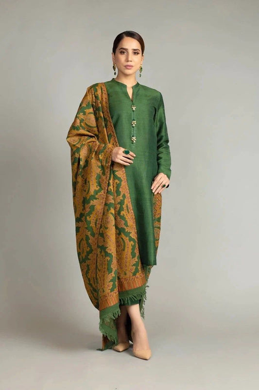Bareeze BR-5025 Embroidered Three Piece Winter Collection Unstiched