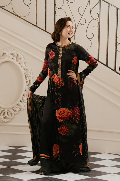 Lulusar NC-502 3PC shamoz silk shirt & trouser with pure organza dupatta Unstiched