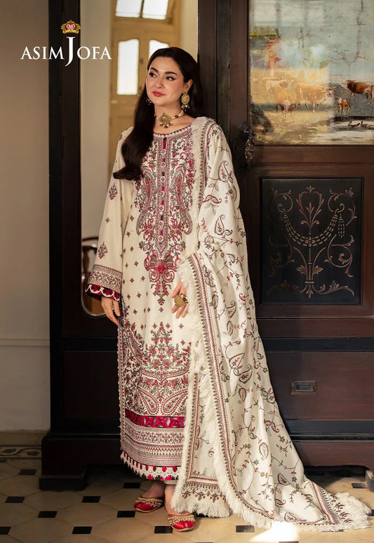 3PC- EMBORIDED FABRIC DHANAK SHIRT & TROUSER WITH PATCHES Unstiched