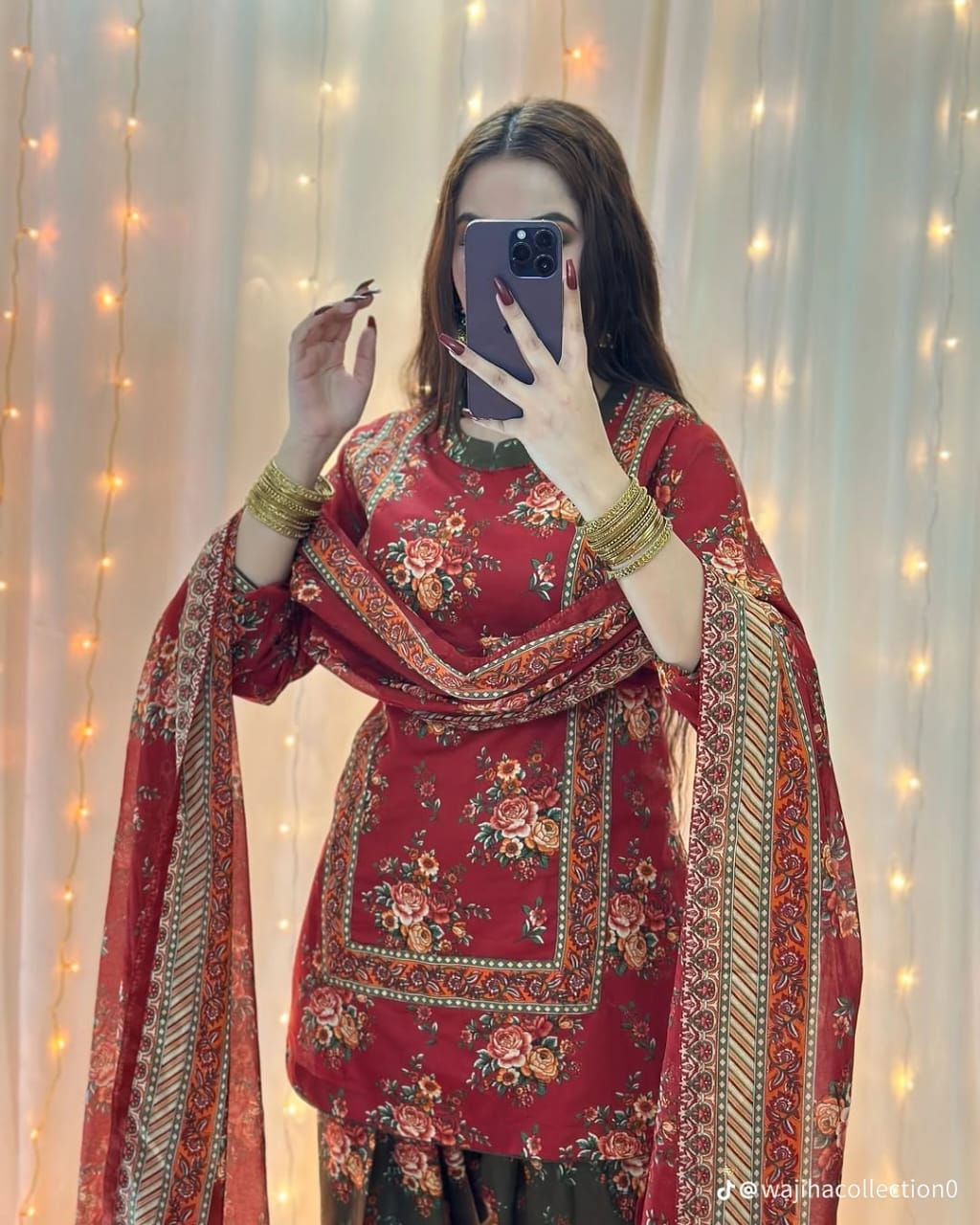 MARIA.B-3PC Printed lawn shirt & trouser with lawn dupatta