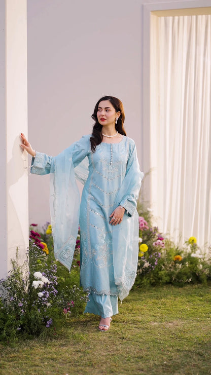 LAAM EMBROIDERD 3PC LAWN UNSTICHED