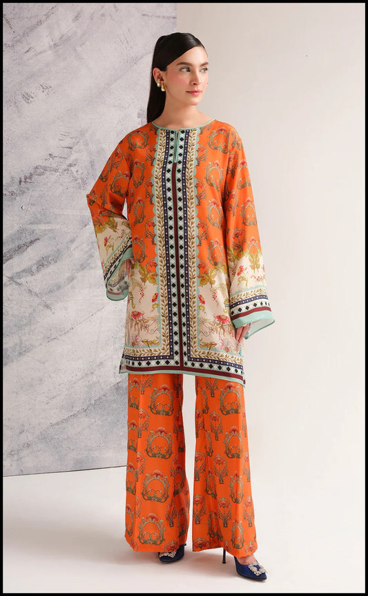 GulAhmed NC-511 2PC Shamoz silk shirt & trouser Unstiched