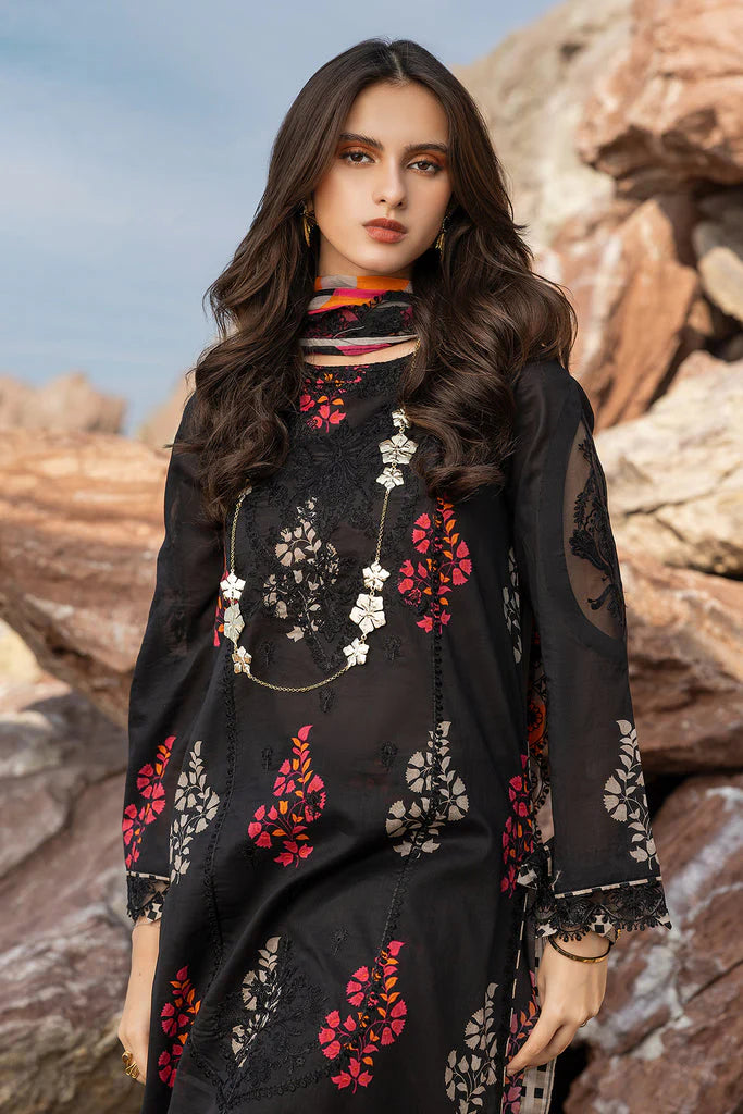 BAROQUE-3PC printed shirt & trouserSilk Unstiched