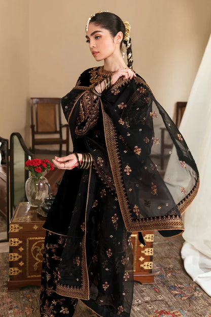 FCC ZC-126 Embroidered Velvet Three piece With Velvet Shawl  Winter Collection Unstiched