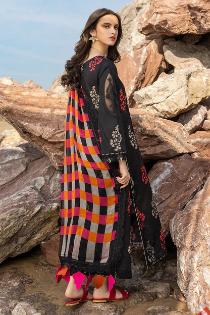BAROQUE-3PC printed shirt & trouser karandi Unstiched