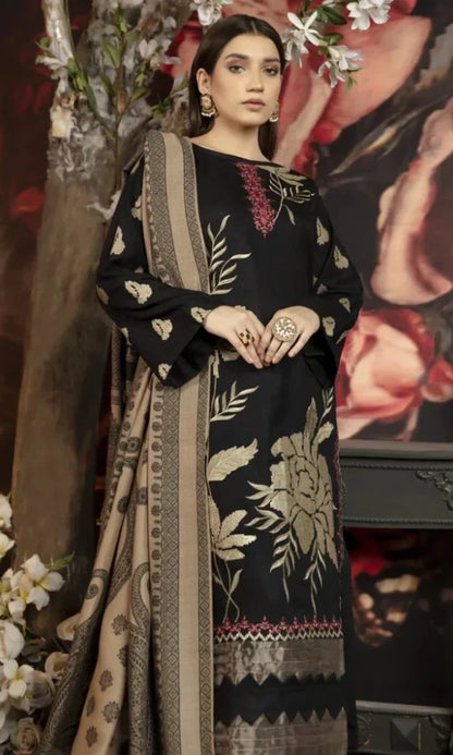 MARJAN EMBROIDERED DHANAK 3PC UNSTICHED