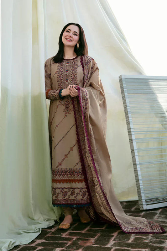 Florent-Embroidered three peice suite and sleeve embroidered &dhanak embroidered shawl