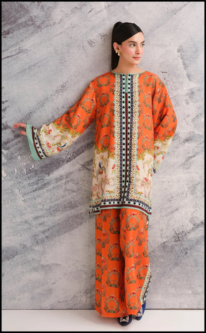 GulAhmed NC-511 2PC Shamoz silk shirt & trouser Unstiched
