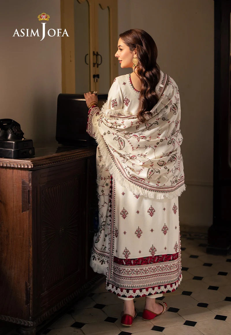 3PC- EMBORIDED FABRIC DHANAK SHIRT & TROUSER WITH PATCHES Unstiched