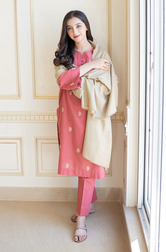 Asling Embroidered Dhanak Three Piece AS-774 Unstiched