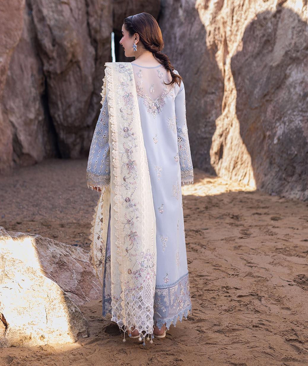 QALAMKAR EMBROIDERED DHANAK 3PC UNSTCHED