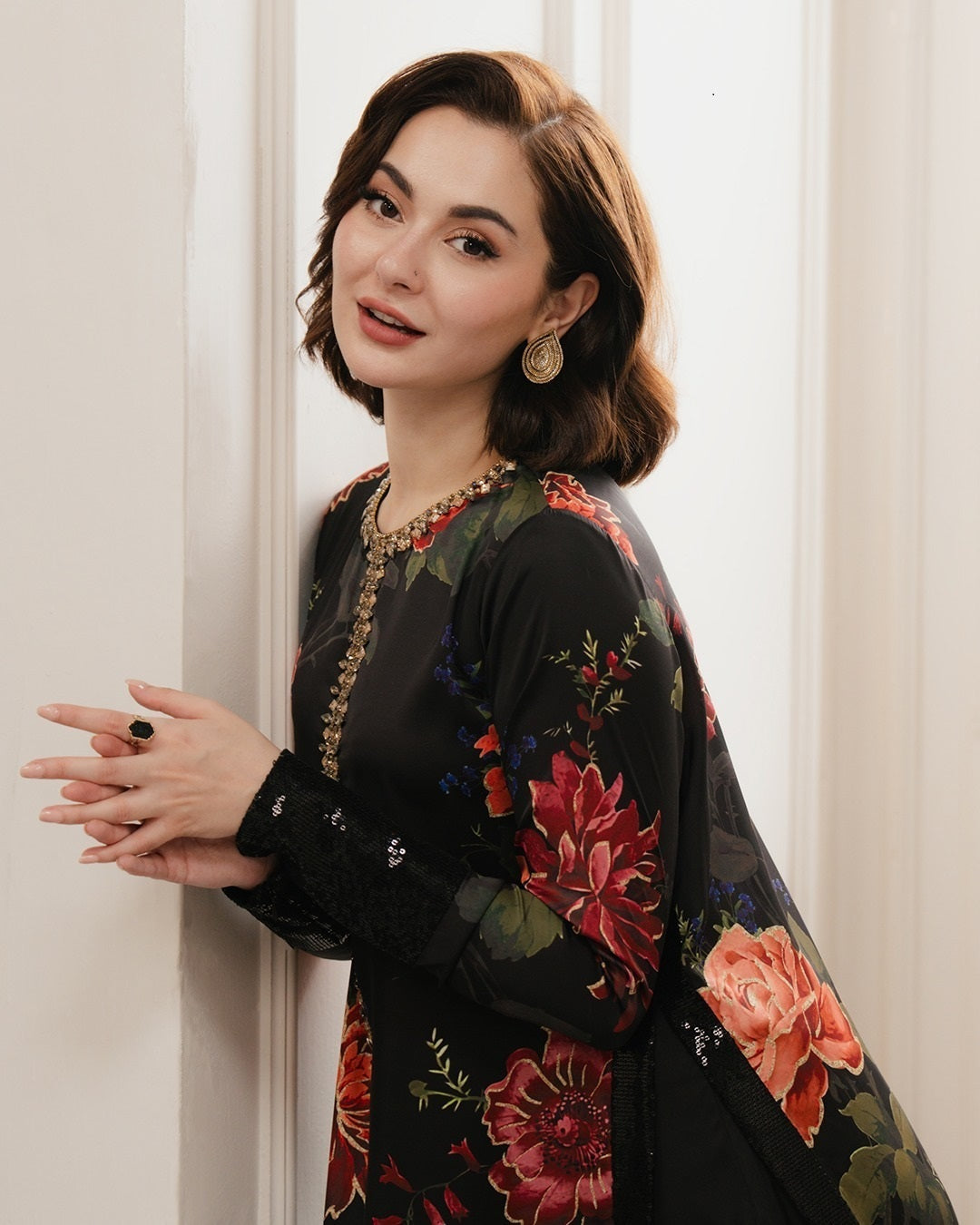 Lulusar NC-502 3PC shamoz silk shirt & trouser with pure organza dupatta Unstiched