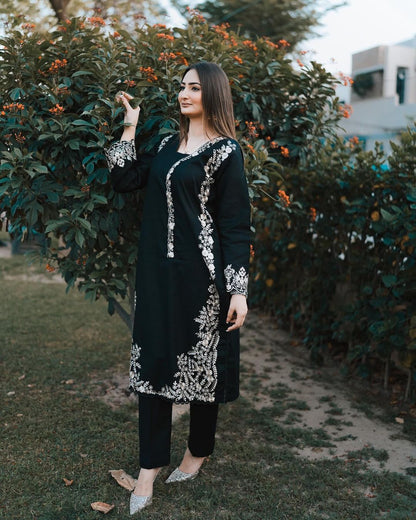 LLULUSAR EMBROIDERED DHANAK 2PC UNSTICHED