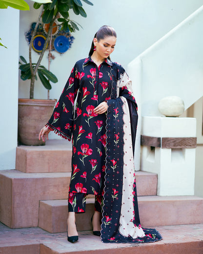 Maria.B Three piece printed Silk Unstiched