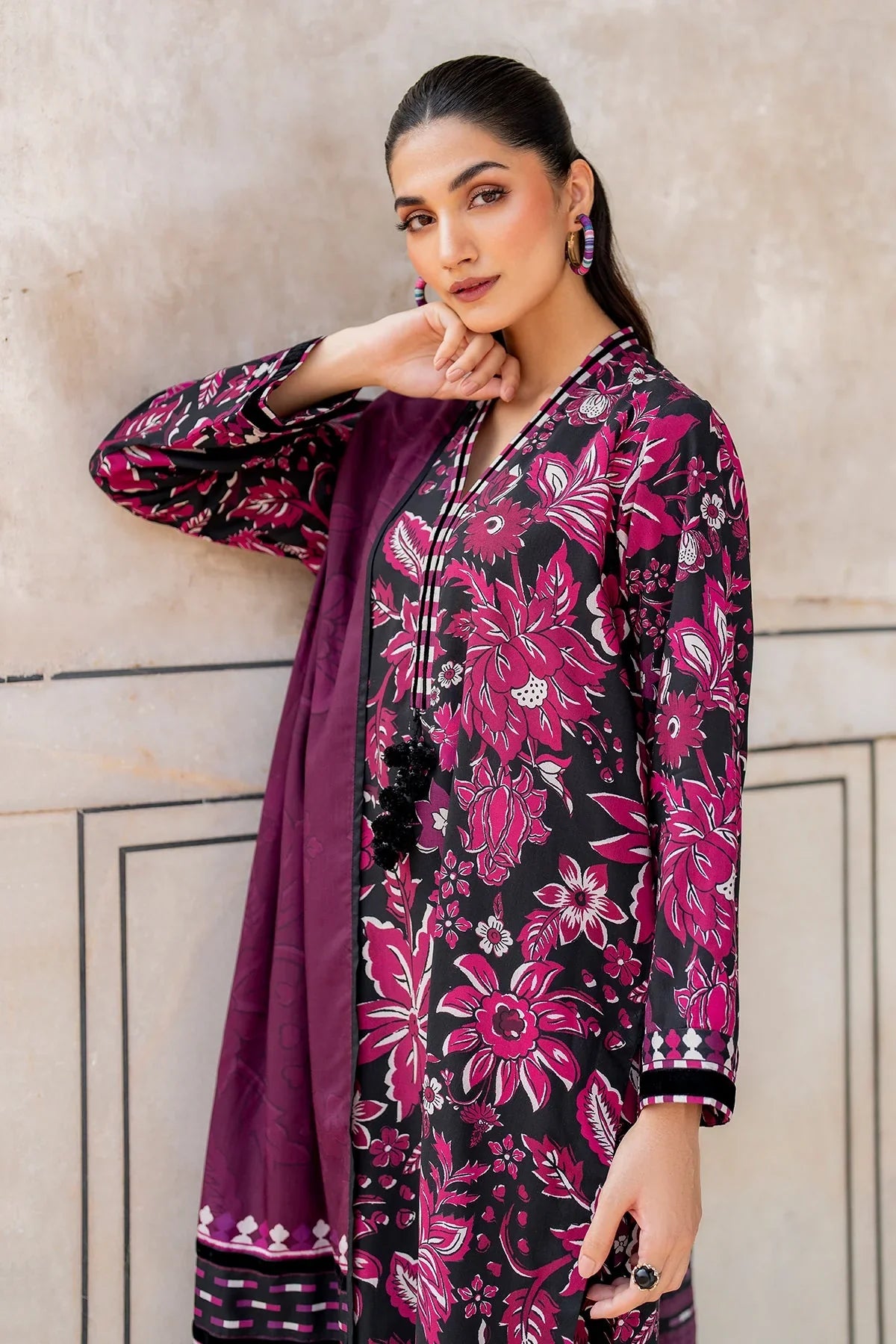 Baroque D-789 3Pc Printed karandi Unstiched
