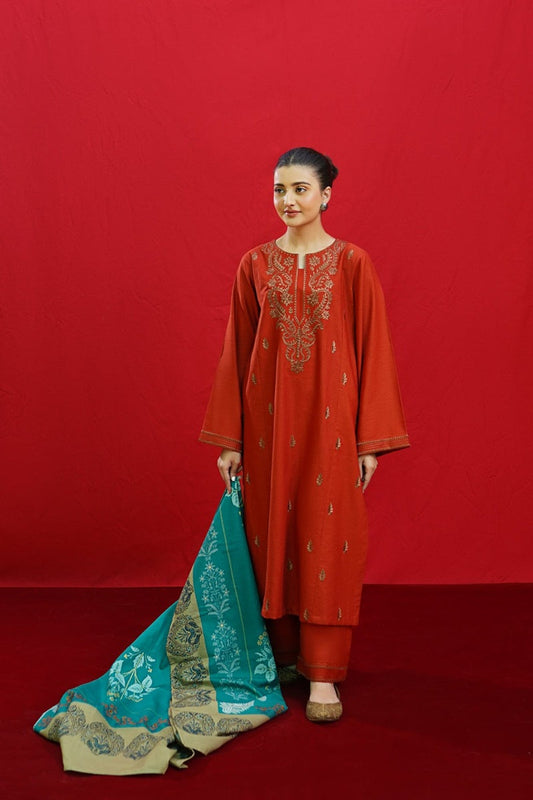 Urge Embroidered Dhanak Three Piece UR-722 Unstiched