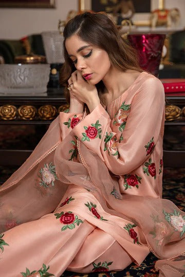 Fcs-01 Embroidered Airjet Viscous Silk Three Piece Unstiched