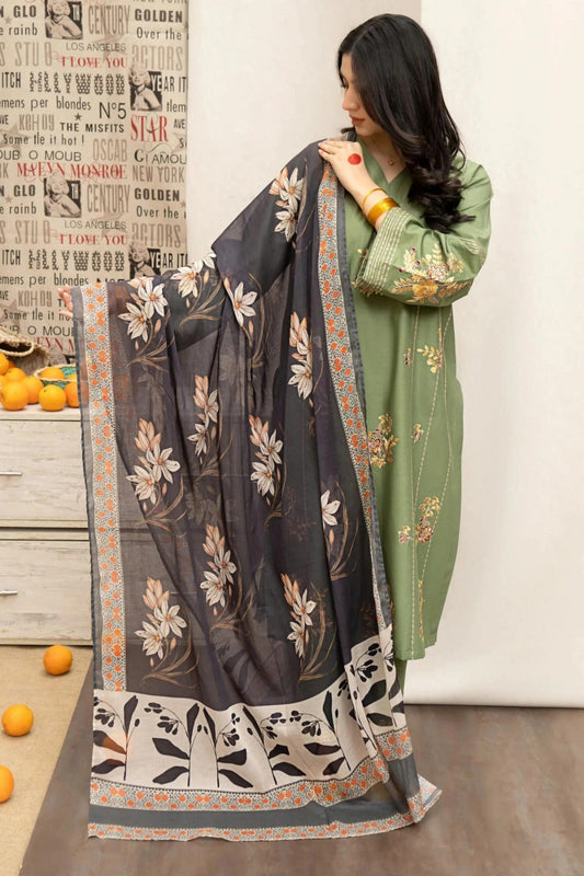 Urge Embroidered Dhanak Three Piece UR-721 Unstiched