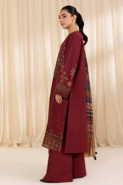 SAPPHIRE EMBROIDERED DHANAK 3PC UNSTICHED