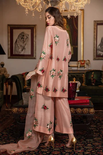 Fcs-01 Embroidered Airjet Viscous Silk Three Piece Unstiched