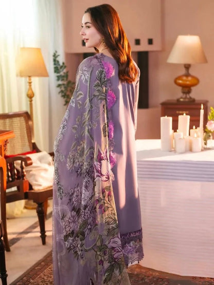 Jade - 3Pc embroidered Lawn Shirt & Printed Dupatta and Patches