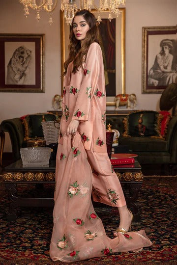 Fcs-01 Embroidered Airjet Viscous Silk Three Piece Unstiched