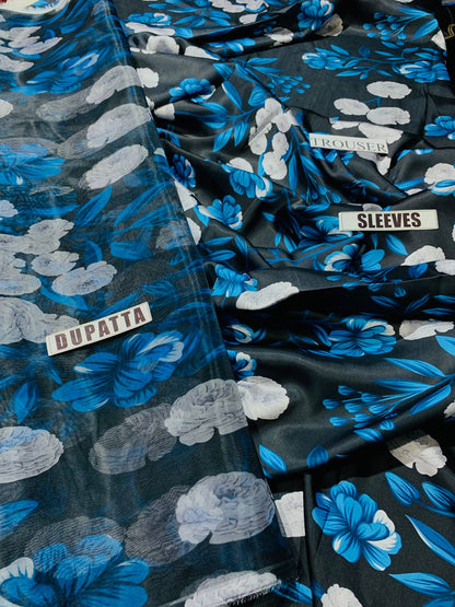 NC-840 Printed Airjet Viscous Silk Three Piece Unstiched