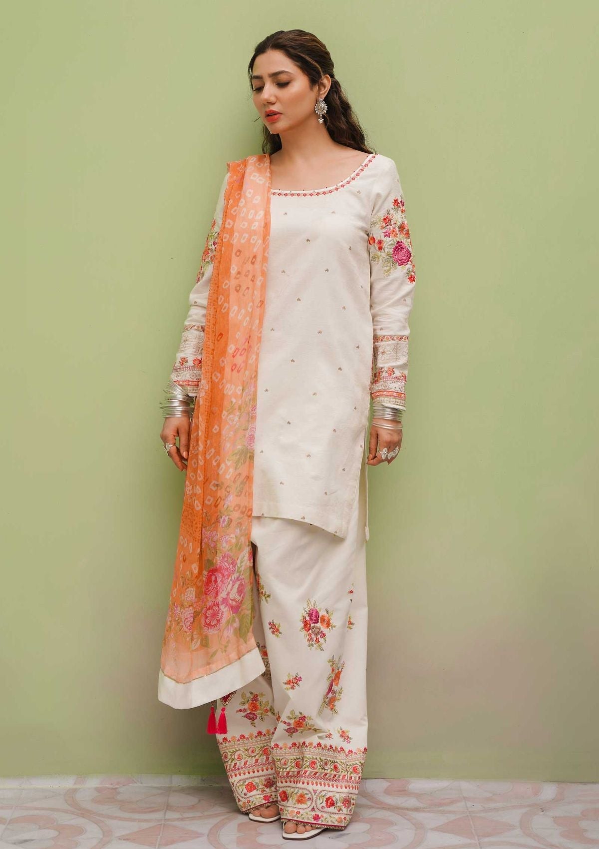 Zara Shahjahan - 3PC EMBROIDERED LAWN SHIRT AND PRINTED DUPPATA WITH TROUSER